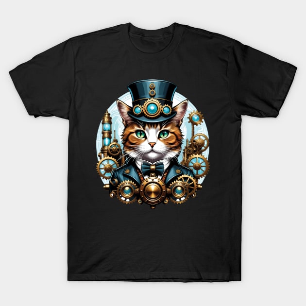 Steampunk Cat T-Shirt by ArtfulTat